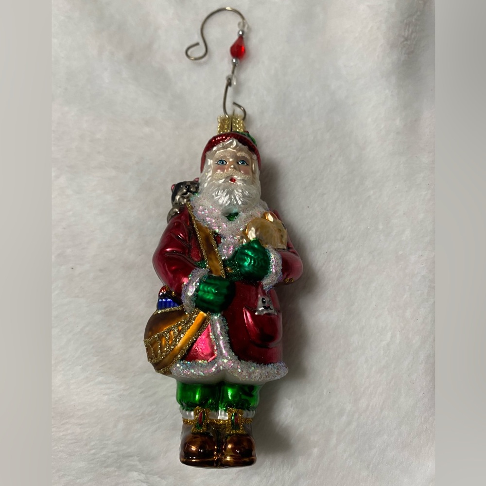 Old World Santa Claus Ornament with Forest Friends